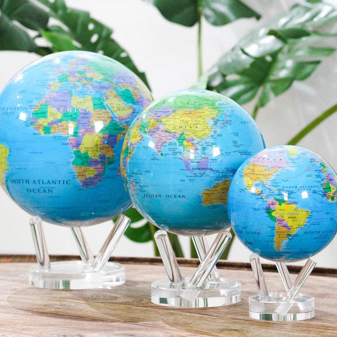 8.5" Mova Globe Blue Political