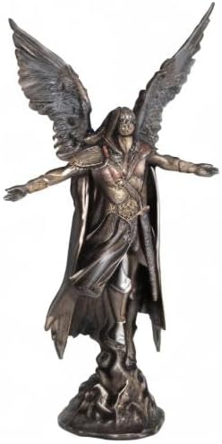 VERONESE Ascending Angel Statue, Bronze Resin, 11" H, Cold Cast Finish