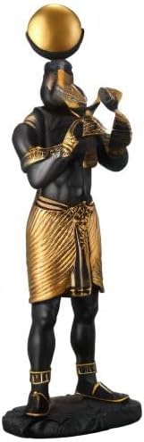 Veronese Design 11 Inch Thoth Egyptian God of Knowledge Black Gold Resin Statue