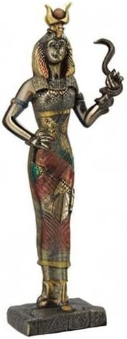 Veronese Design 11.5" Egyptian Goddess Hathor Holding Snake Egypt Decor Statue Sculpture Figure