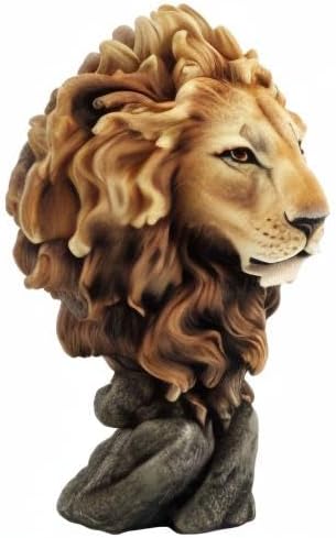 Veronese Design Yellow Polished Resin LION Hand Crafted from Cold Cast Resin