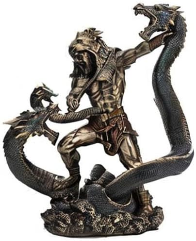 Veronese Design 12 3/8 Inch Hercules Battling The Hydra Cold Cast Resin Antique Bronze Finish Statue Home Decor