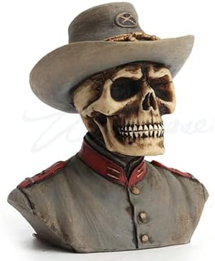 Veronese Design 2 1/2 Inch Civil War Confederate Army Skeleton Half Bust Resin Statue