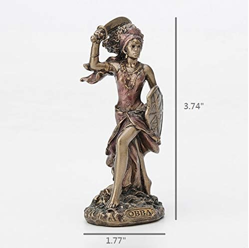 Veronese Design 3 3/4 Inch Obba Santeria Orisha God of Rivers Hand Painted Cast Resin Antique Bronze Finish Statue Home Decor