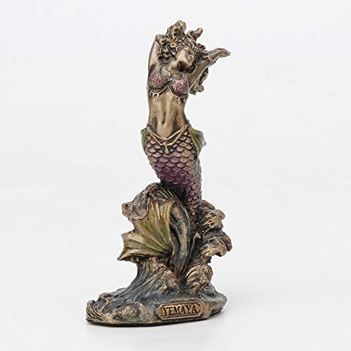 Veronese Design 3 1/2 Inch Yemaya Santeria Orisha Mother of All and Goddess of The Ocean Cast Resin Hand Painted Antique Bronze Finish Statue Home Decor