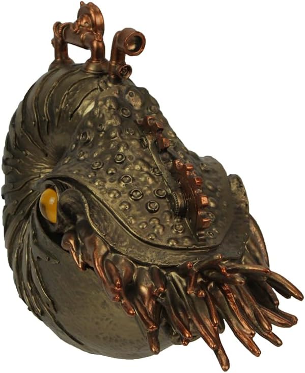 Zeckos Bronze/Copper Finish Steampunk Nautilus Shell Sea Monster Fantasy Décor Tabletop Statue: Captivating 9-Inch Long Maritime Masterpiece from the Ocean's Depths