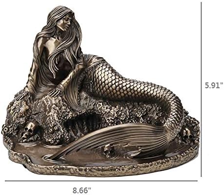 Veronese Design Anne Stokes Siren's Lament Metallic Bronze Finished Mermaid Statue