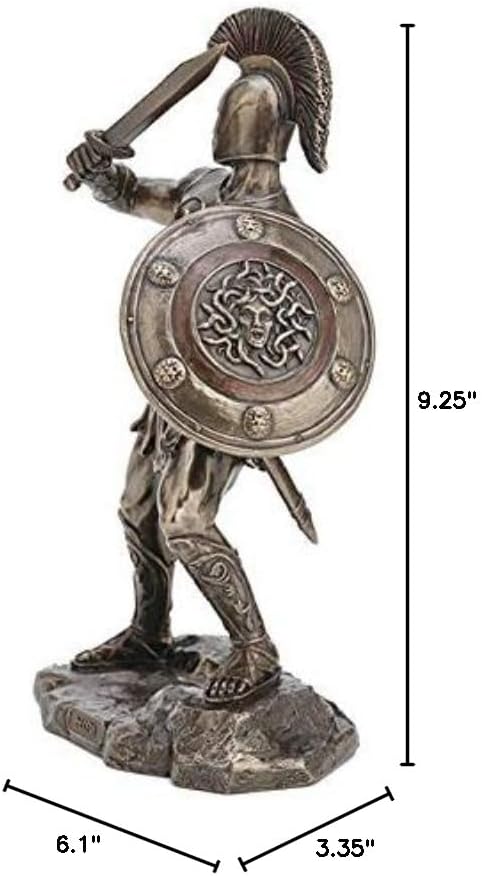 Veronese Design 9 1/4 Inch Greek Hero Hector of Troy Battle Stance Cold Cast Resin Bronze Finish Statue Home Decor