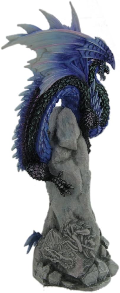 Andrew Bill Sapphire Sentinel Hand Painted Blue Dragon Statue