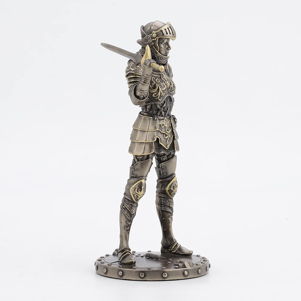 Veronese Design 9 1/2 Inch Tall Steampunk Female Knight in Armor Cold Cast Bronzed Resin Sculpture Fantasy Collectible