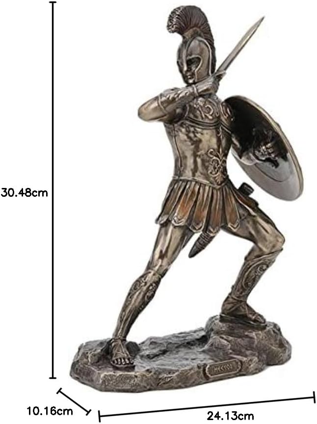 Veronese Design 9 1/4" Tall Achilles Hector Sword and Shield Battle of Troy Greek Mythology Statue Cold Cast Resin Statue Antique Bronze Finish Sculpture