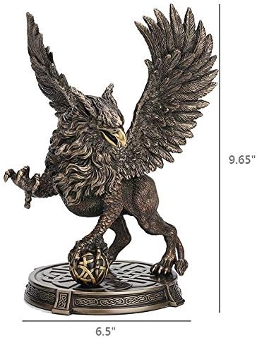Veronese Design 9 5/8 Inch Legendary Guardian Griffin Celtic Knot Platform Resin Cast Hand Painted Antique Bronze Finish Statue