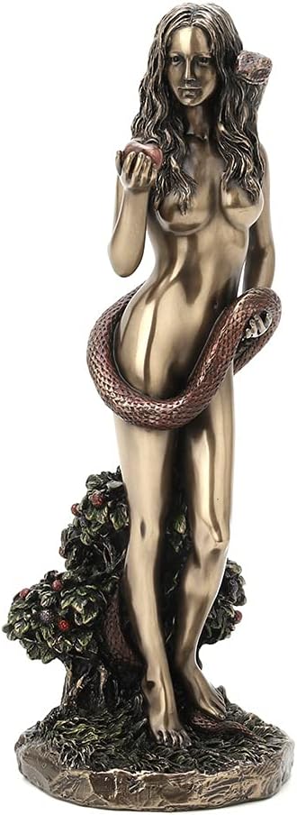 Veronese Design 9 5/8" Tall Eve in The Garden of Eden Cold Cast Bronzed Resin Artistic Body Sculpture Religious Collectibles