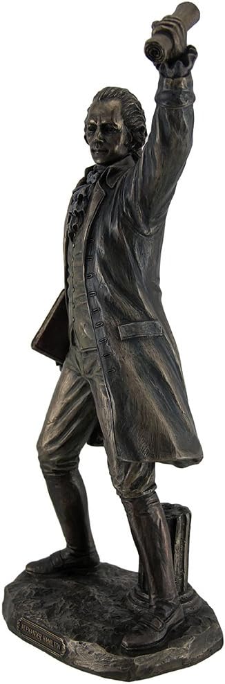 Veronese Alexander Hamilton Holding Book and Scroll Bronze Finish Statue 12 Inch