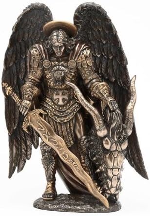 St. Michael Killing Dragon Statue 10.75 Inch Figurine