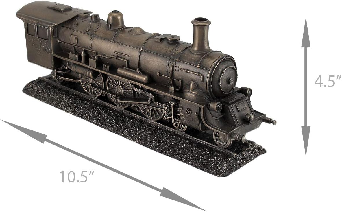 Veronese Design Bronze Finish Steam Locomotive Engine Statue Incredibly Detailed Train