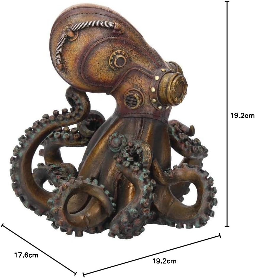 Bronze Finish Steampunk Style Octopus Rebreather Wall Hanging