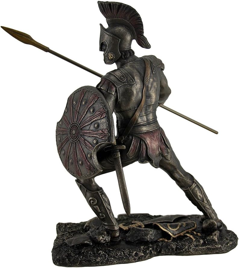 Achilles Trojan War Greek Hero Statue w/Shield and Spear
