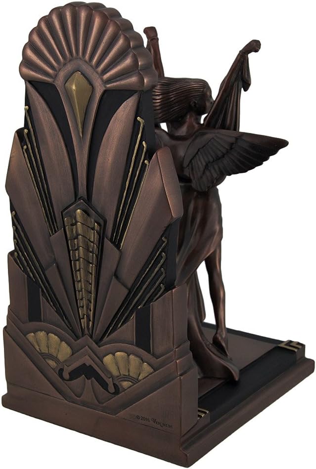 The Winged Woman Metallic Copper Finish Art Deco Single Bookend Statue
