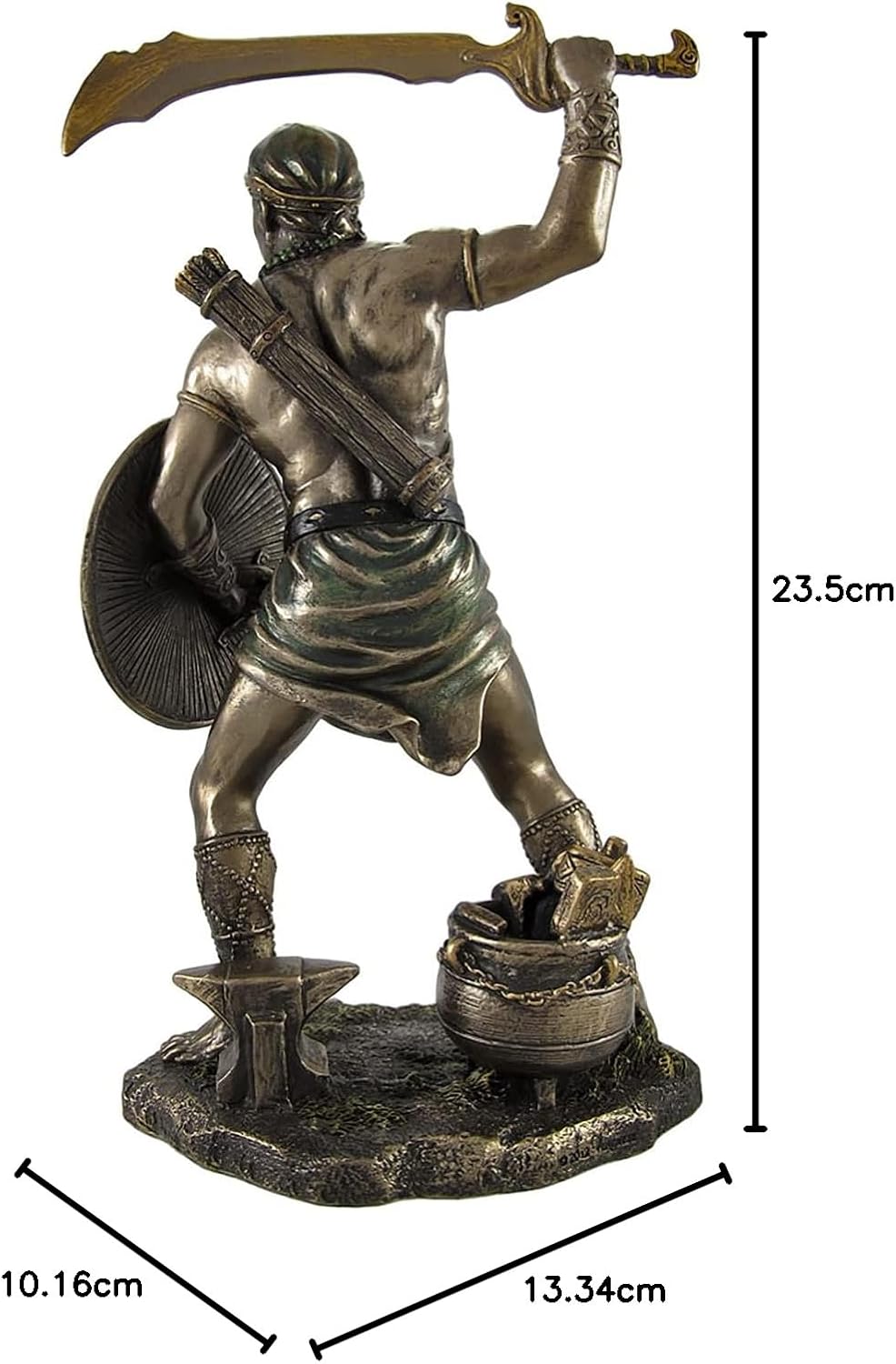Bronzed Oggun God of War, Iron and Hunting Statue