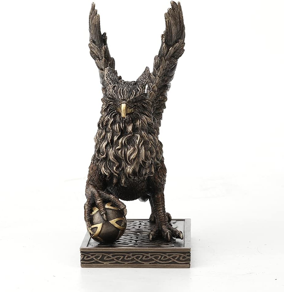 Veronese Design 7 1/2" Tall Celtic Griffin Claw On Sphere Resin Sculpture Hand Painted Bronze Figurine