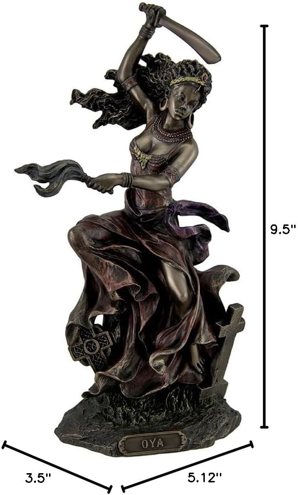 Veronese Design Bronzed OYA Goddess of Wind and Transformation Statue