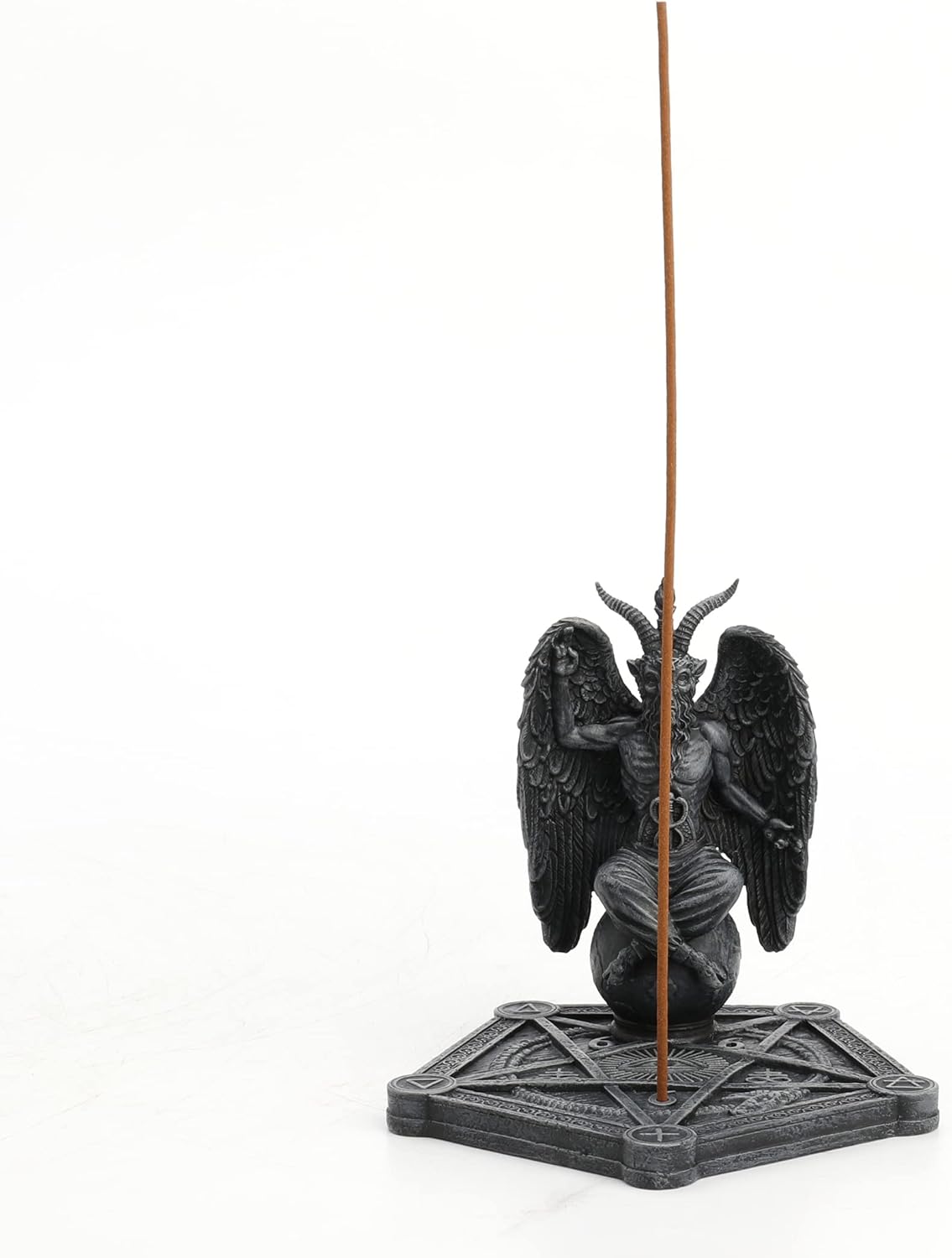 Veronese Design Incense Stick Burner Statue - Resin Pentagram Baphomet Sculpture