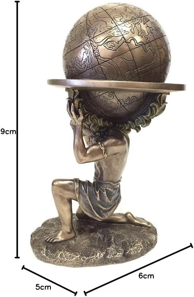 wu Bronze Greek Titan Atlas Carrying The World Statue