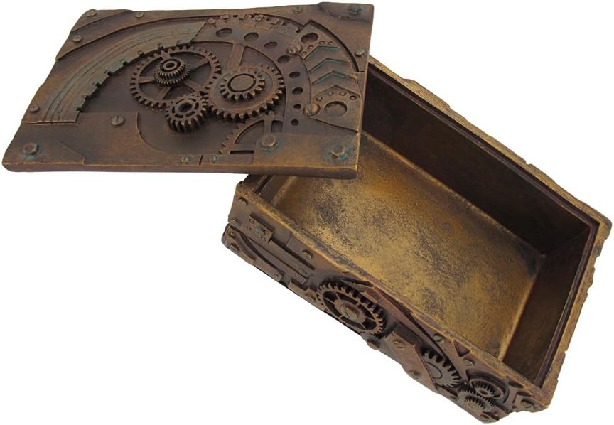 7.75 Inch Steampunk Themed Pressure Gauge Box Statue Figurine