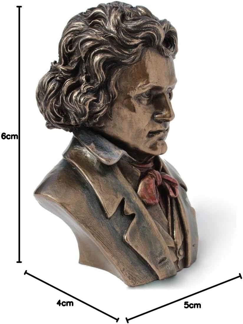 Veronese Design Ludwig Van Beethoven Bust Cold Cast Resin Antique Bronze Finish Statue Realistic Figurine
