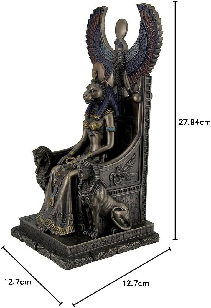 Ancient Egyptian Goddess of Healing Sekhmet Sitting on Throne Statue
