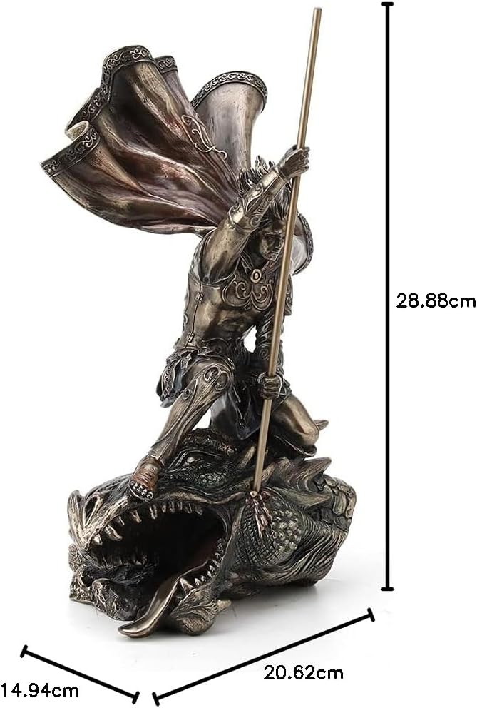 Veronese Design 11 3/8 Inch Tall The Dragon Slayer Fantasy Statue Cold Cast Bronzed Resin Home Decor Collectible