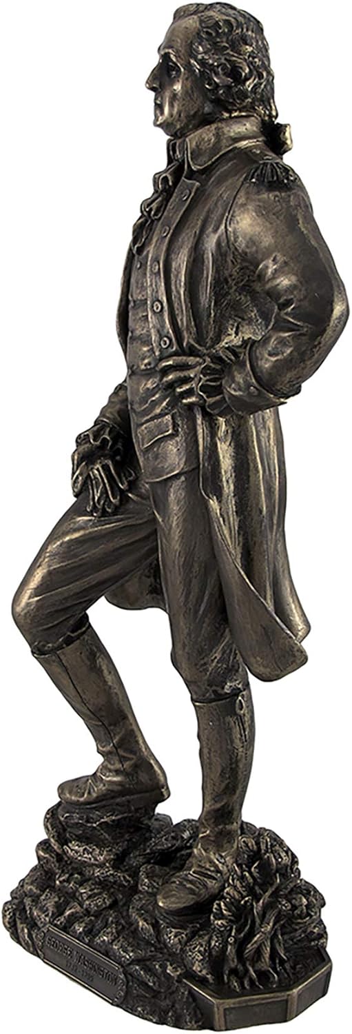 Bronzed President George Washington Standing Triumphantly Statue