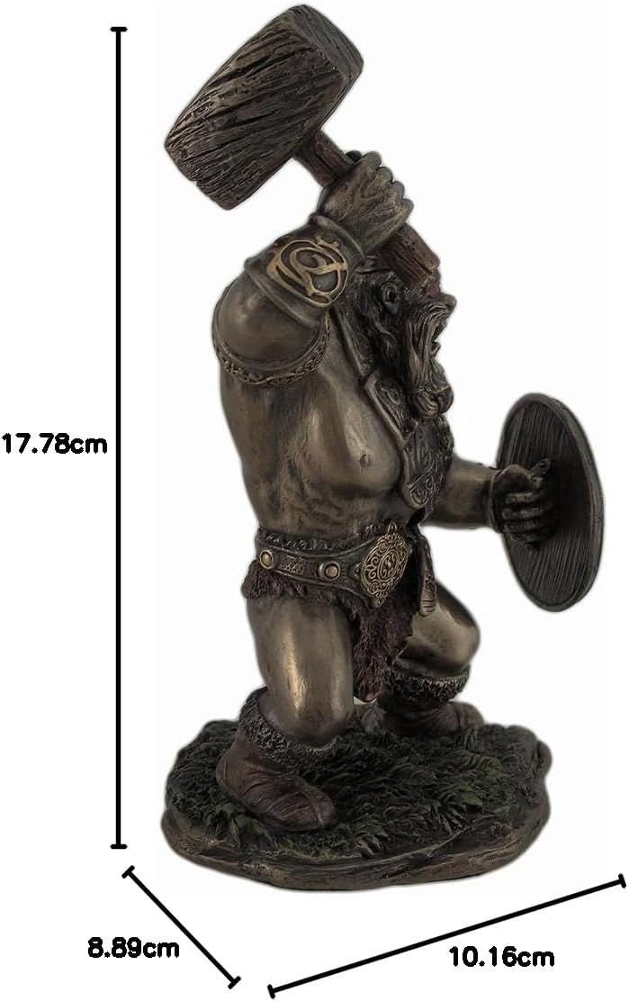 Veronese Comical Viking Warrior With Hammer Statue Figurine