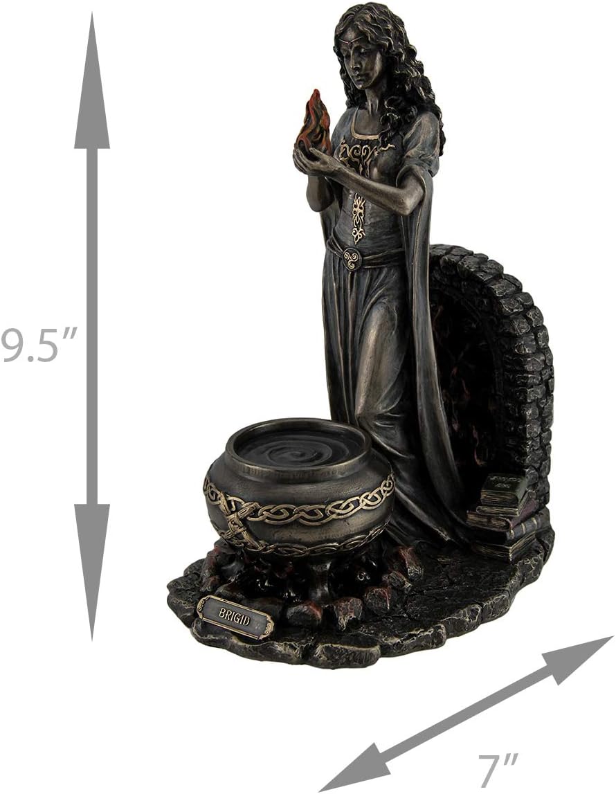 Veronese Design Brigid Goddess of Hearth & Home Standing Holding Sacred Flame Statue