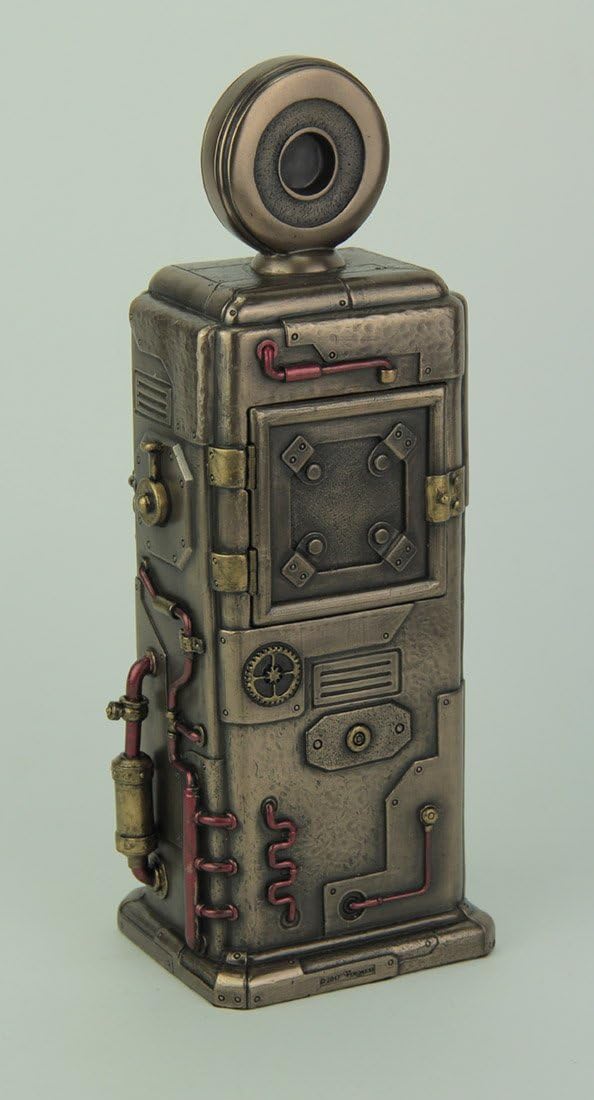 Veronese Design Steampunk Fuel Dispenser Working Clock Tower Statue