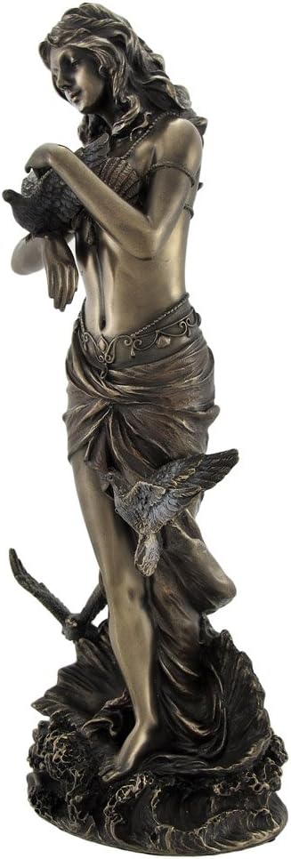 Veronese Design Bronzed Aphrodite with Doves on Scallop Shell Statue