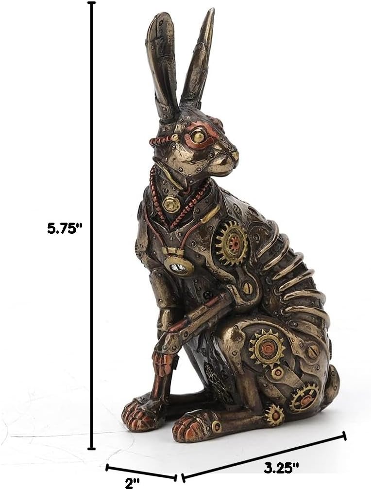 Veronese Design Steampunk Style Jack Rabbit Bronze Finished Statue
