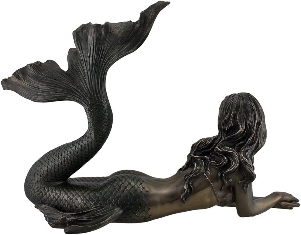 Veronese Large Bronze Finish Mermaid Statue 25 Inches Long