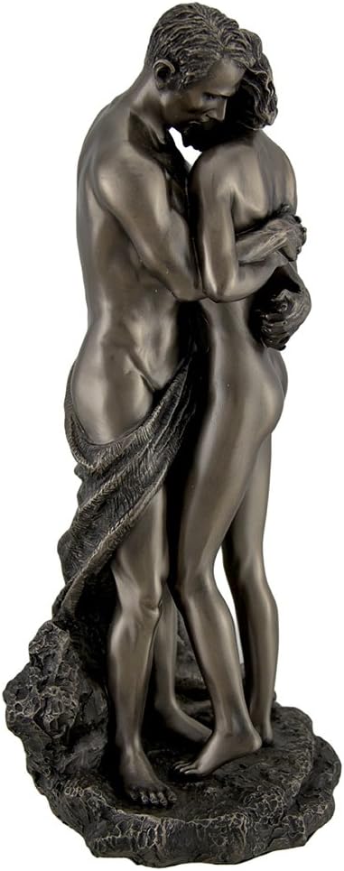Veronese Design The Lovers Bronze Finished Loving Touching Couple Nude Statue