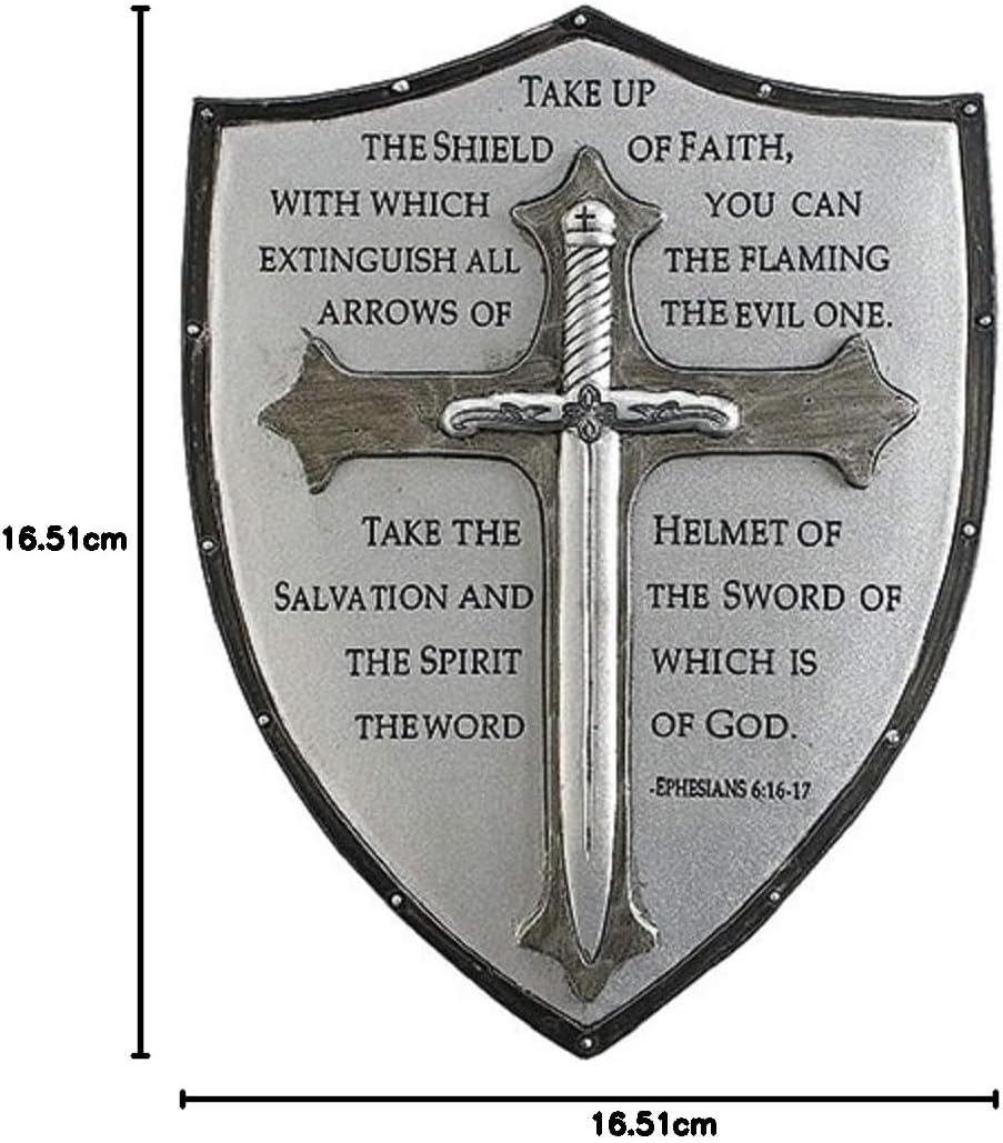 Roman Armor of God Shield Wall Plaque with Sword Emblem