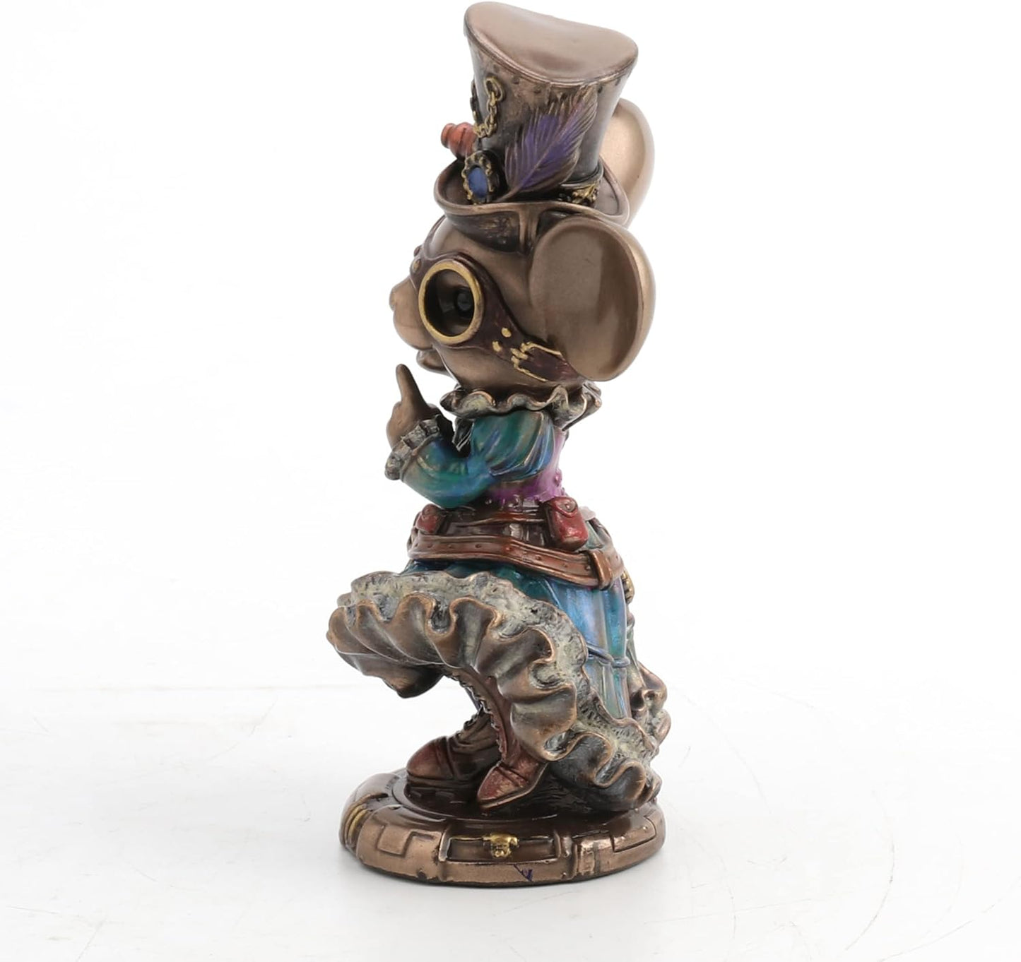 Veronese Design 5 1/2 Steampunk Lady Mouse with Top hat and Parasol Animal Figurine Bronze Finish