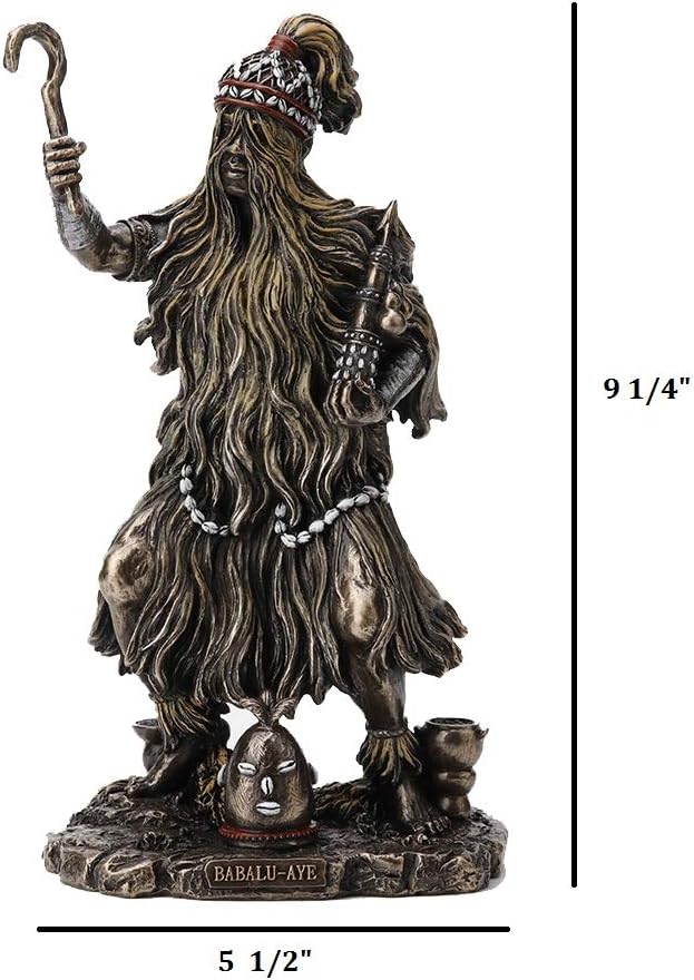 Veronese Design Bronzed Finish Babalu Aye Orisha of Health and Healing Statue 8.5 Inches Tall