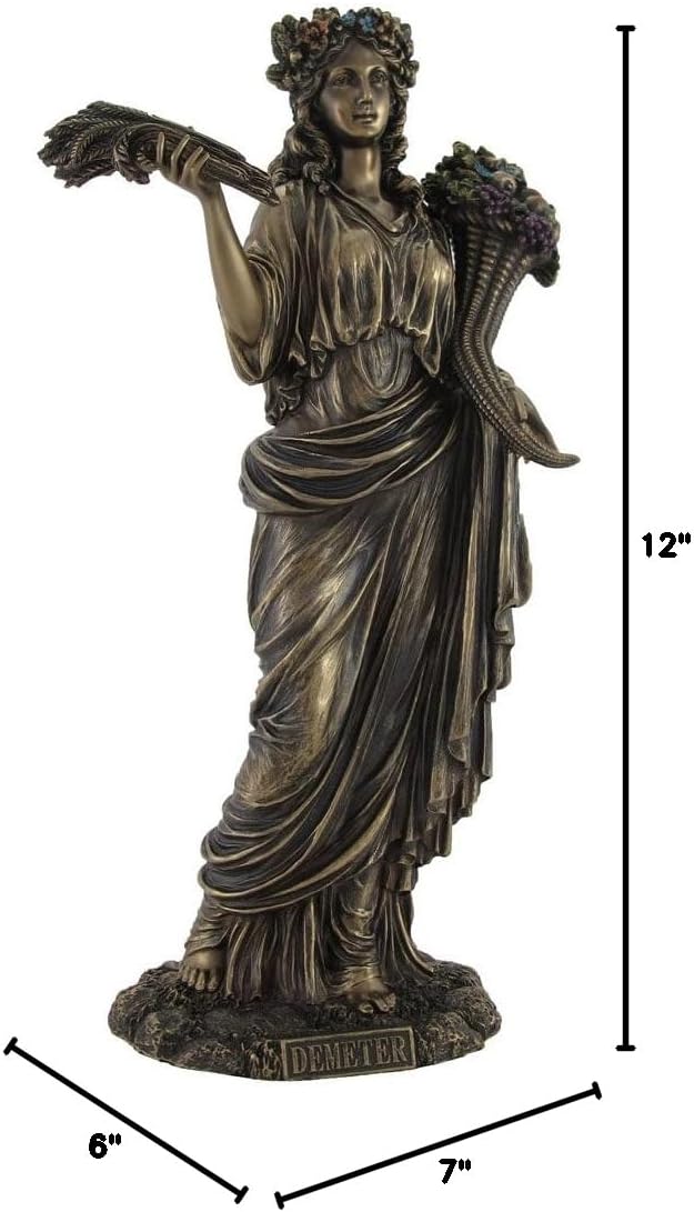 Veronese Design 12 Inch Demeter Greek Goddess of The Harvest Cold Cast Resin Bronze Finished Statue Symbolic Homage to The Cycle of Life and Abundance