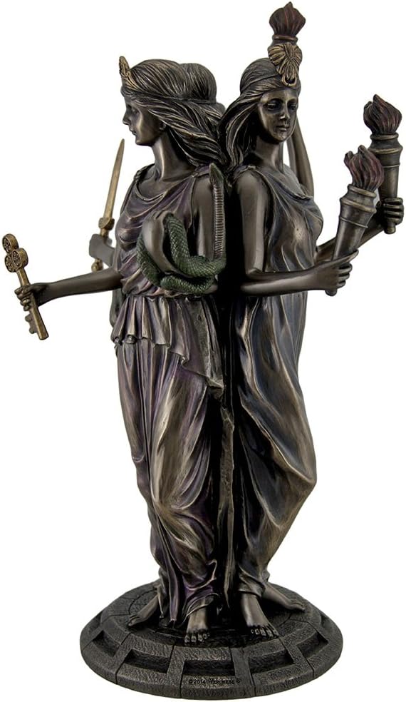 Veronese Design Large Bronze Finish Greek Goddess Hecate Triple Goddess Statue Figurine