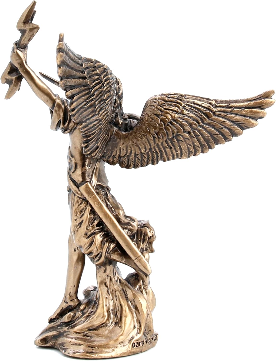 3.87" Poly Stone Archangel - Remiel with Sword And Lightning Figurine