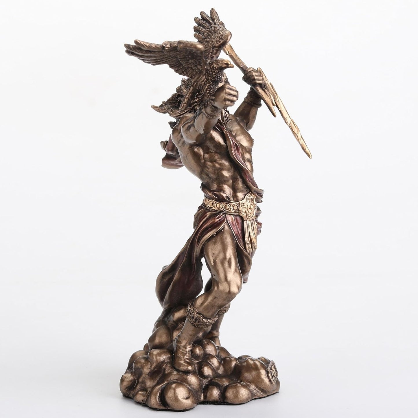 Veronese Design 4 3/8 Zeus Hand Painted Resin Sculpture Greek God of Heaven Holding Thunderbolt