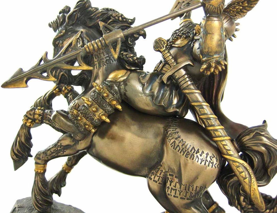Pacific Giftware Norse God Odin Bronze Finish Statue Pagan Viking