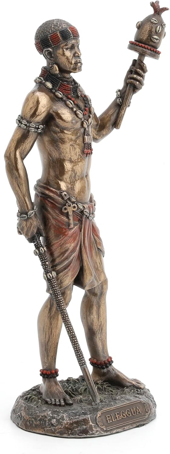 Bronze Finish Elegua African God Orisha Statue Santeria Yoruba Ellugua Ellegua