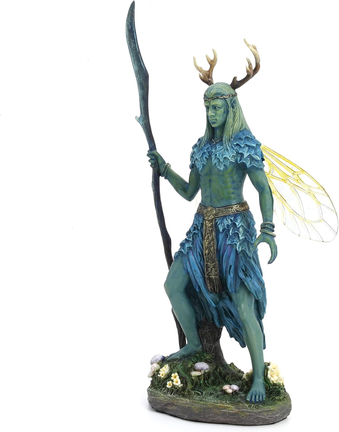Veronese Design 10 3/8" Winged Antler Elven Druid Resin Statue Hand Painted Figurine
